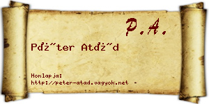 Péter Atád névjegykártya